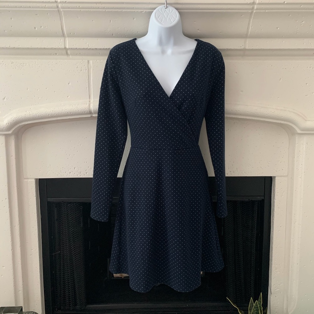 LOFT Blue Polka Dot Dress